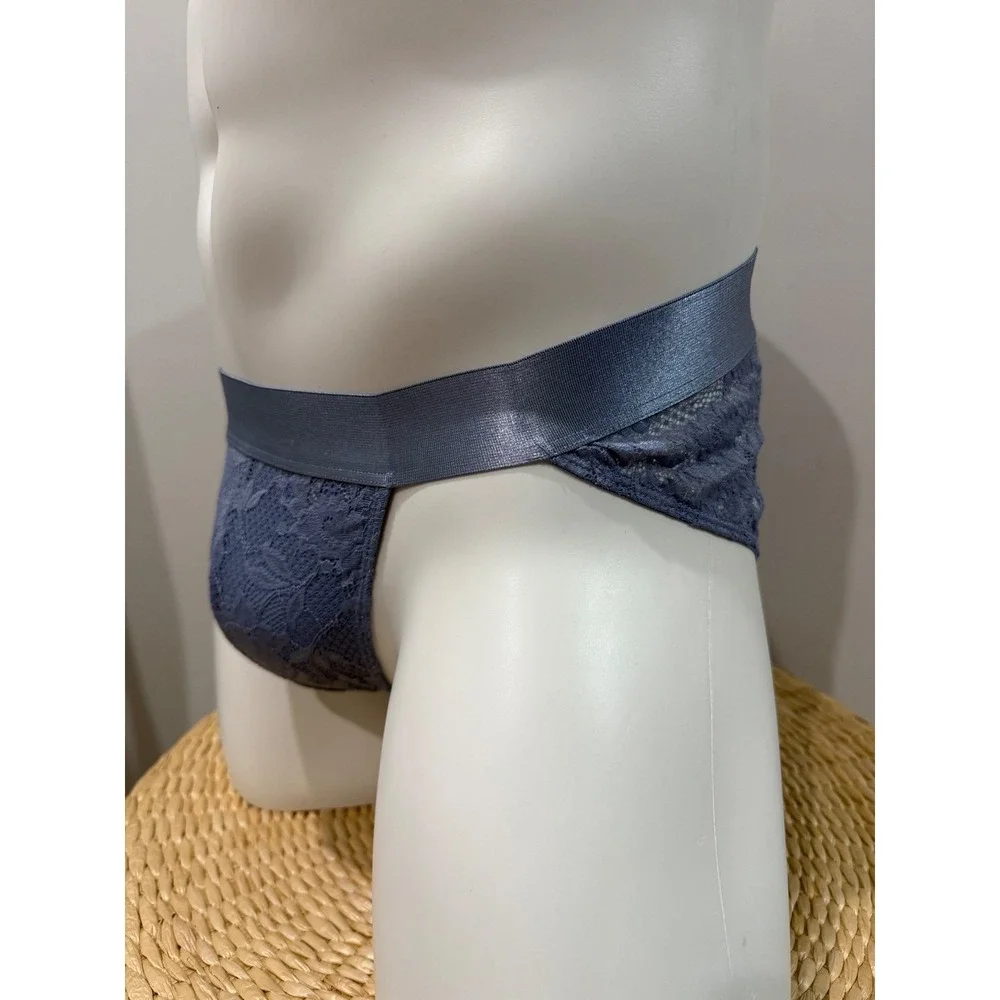 Cosabella Never Say Never Sports Brief Blue‎ Diamond Lace Men's Size L NWT